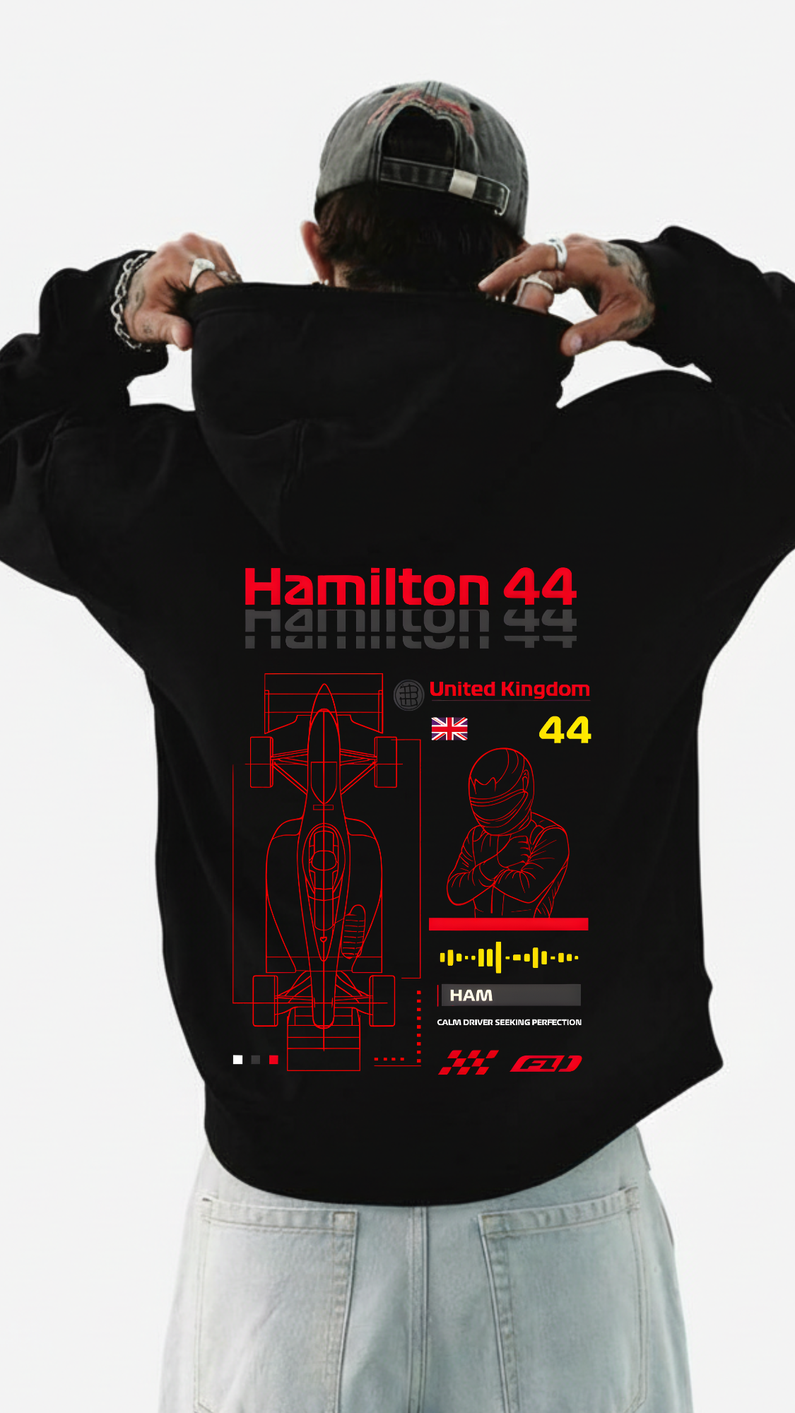 Oversized Hamilton 44 Champion Hoodie