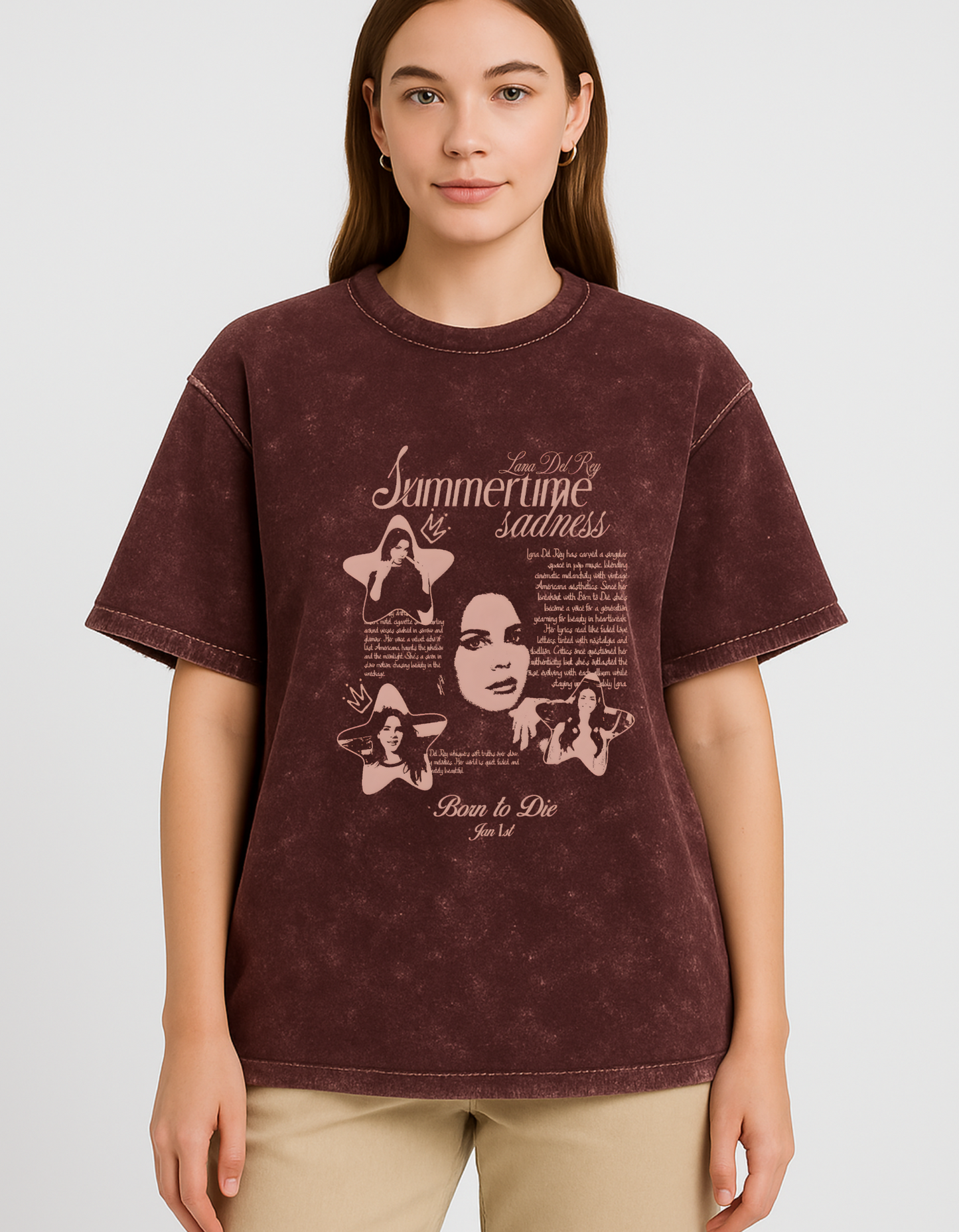 Lana del Rey Acid Wash Oversized T-Shirt