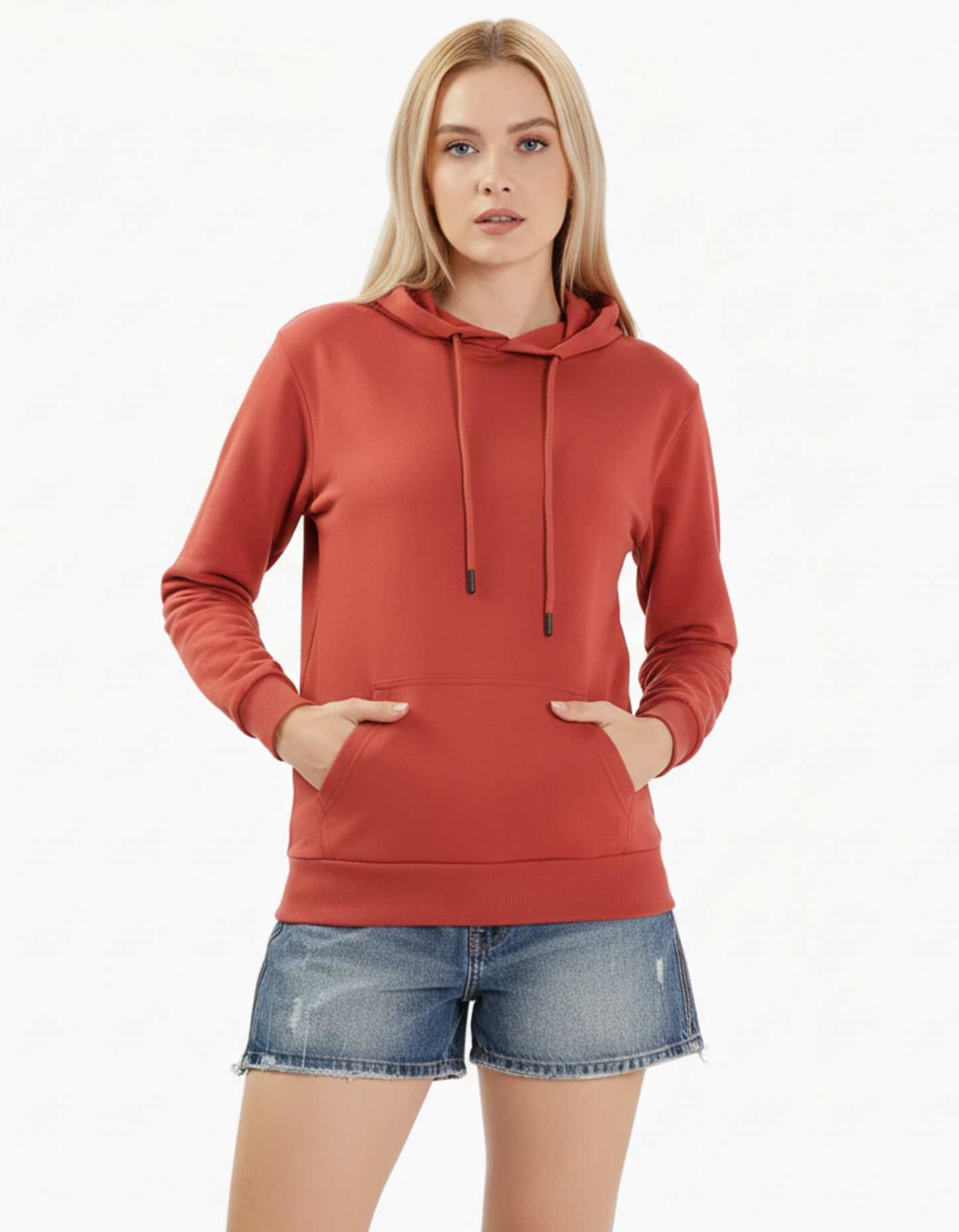Coral Solid Hoodie