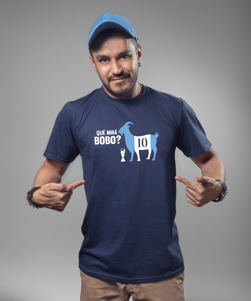 Messi "Qué Mirás, Bobo?" GOAT T-Shirt – Navy Blue