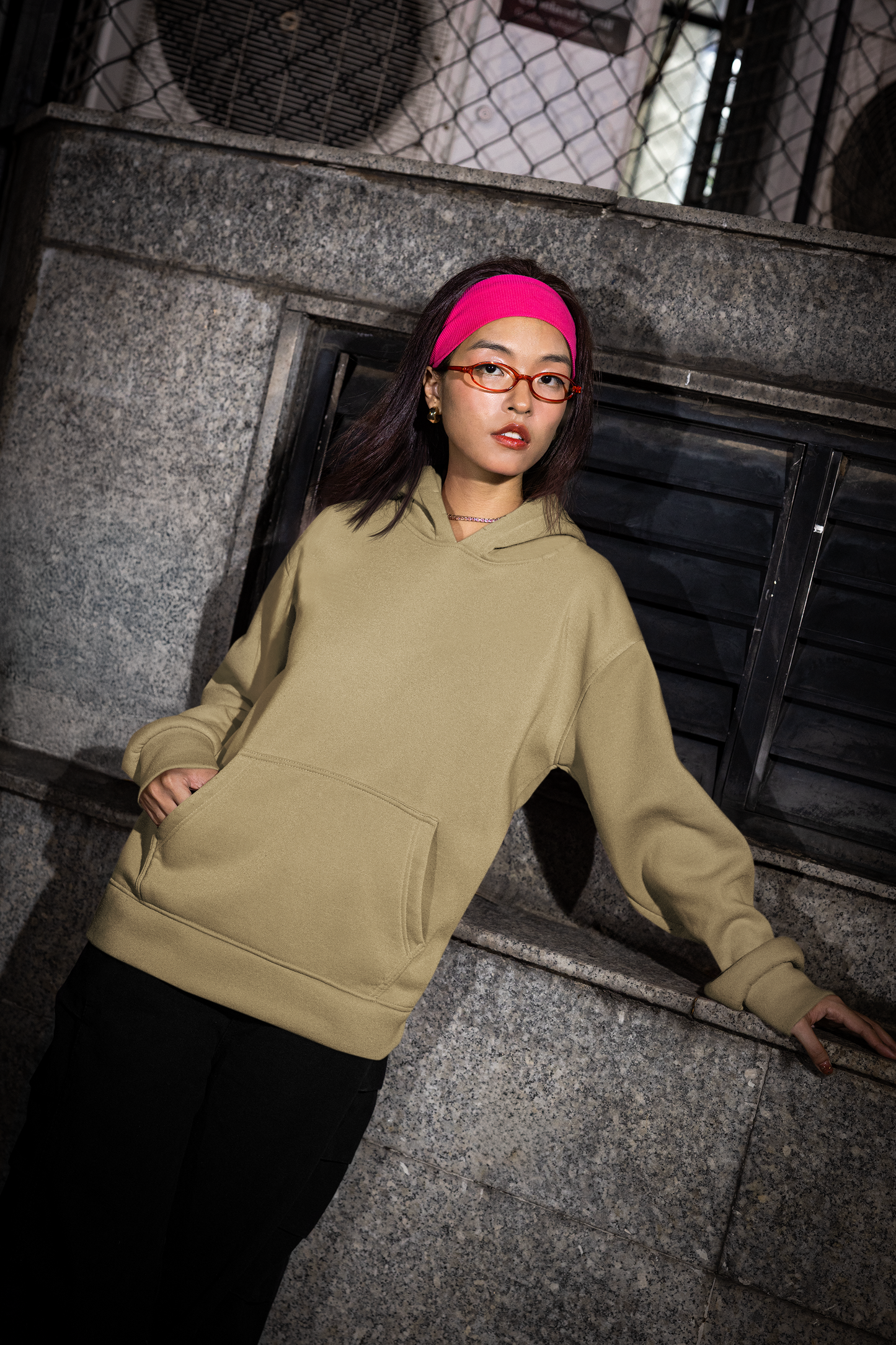 Beige Oversized Hoodie