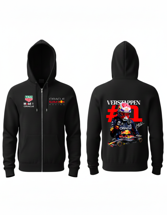 Max Verstappen #1 Red Bull Zipper Hoodie