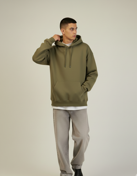 Oversized Olive Green Hoodie