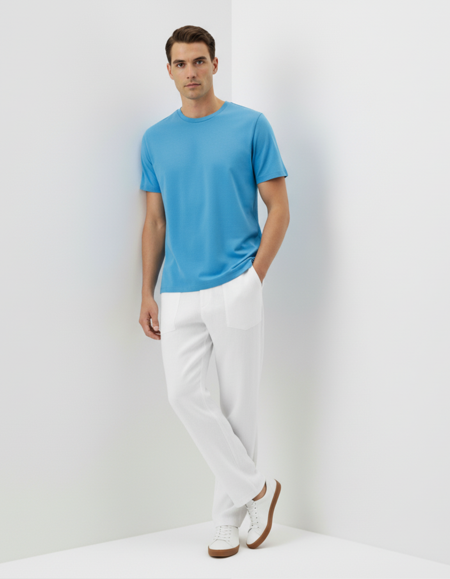 Solid Sky Blue Classic Crew Tee