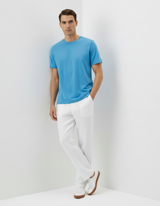 Solid Sky Blue Classic Crew Tee