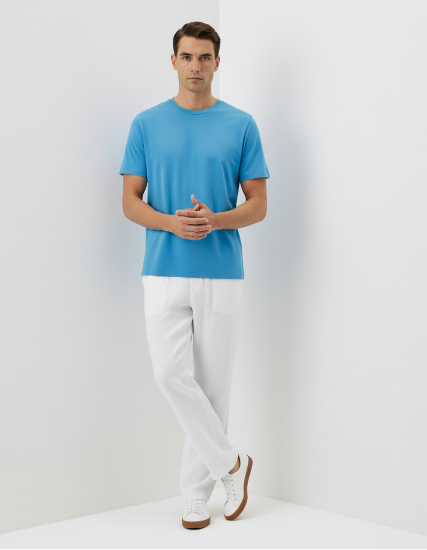 Solid Sky Blue Classic Crew Tee