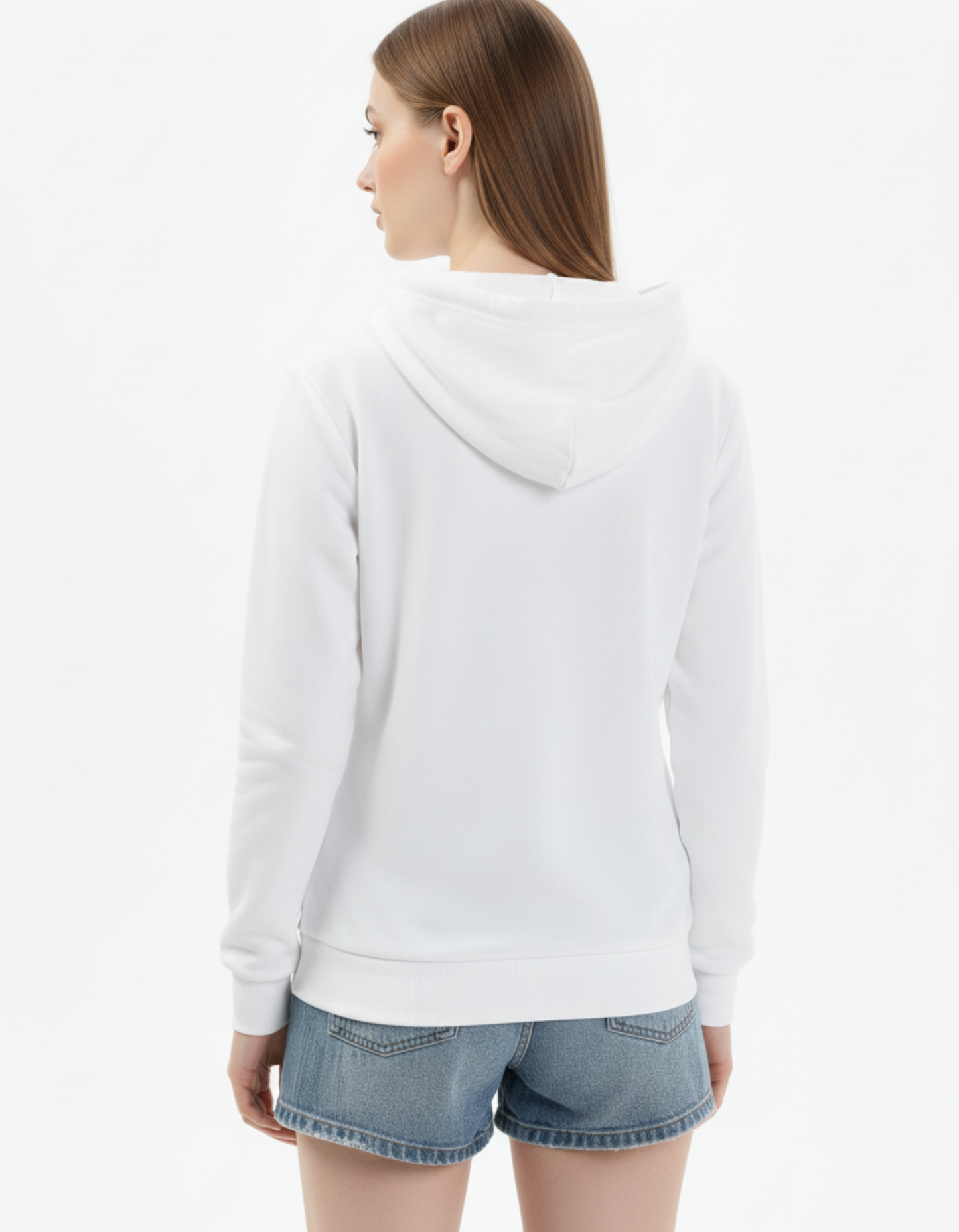 White Solid Hoodie