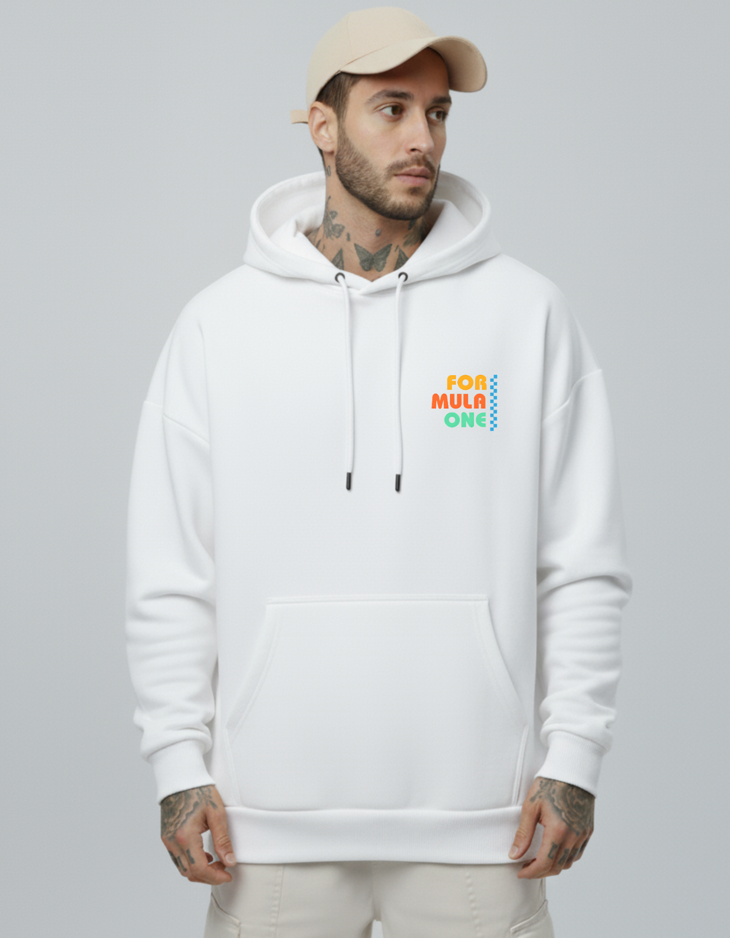 Oversized F1 Color Stripe Hoodie