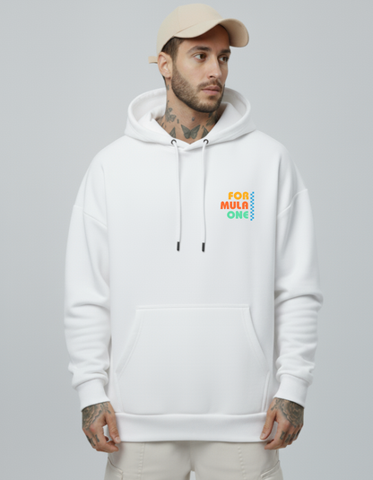 Oversized F1 Color Stripe Hoodie