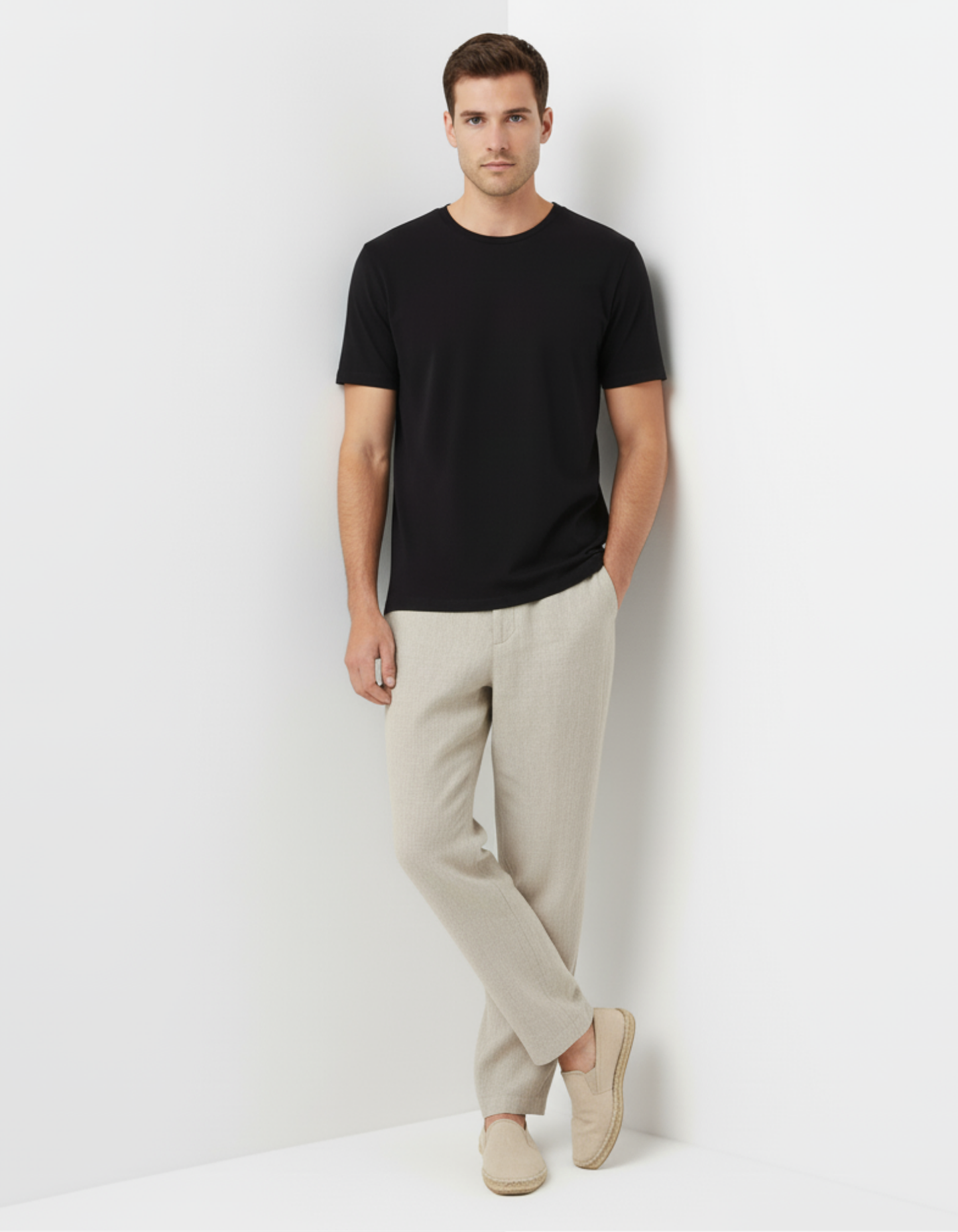 Solid Black Crew Neck T-Shirt