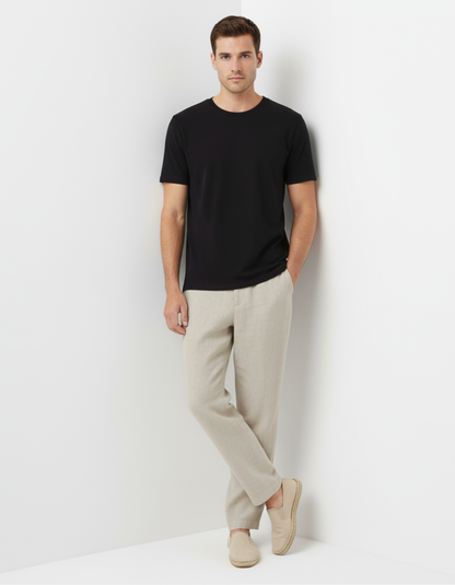Solid Black Crew Neck T-Shirt