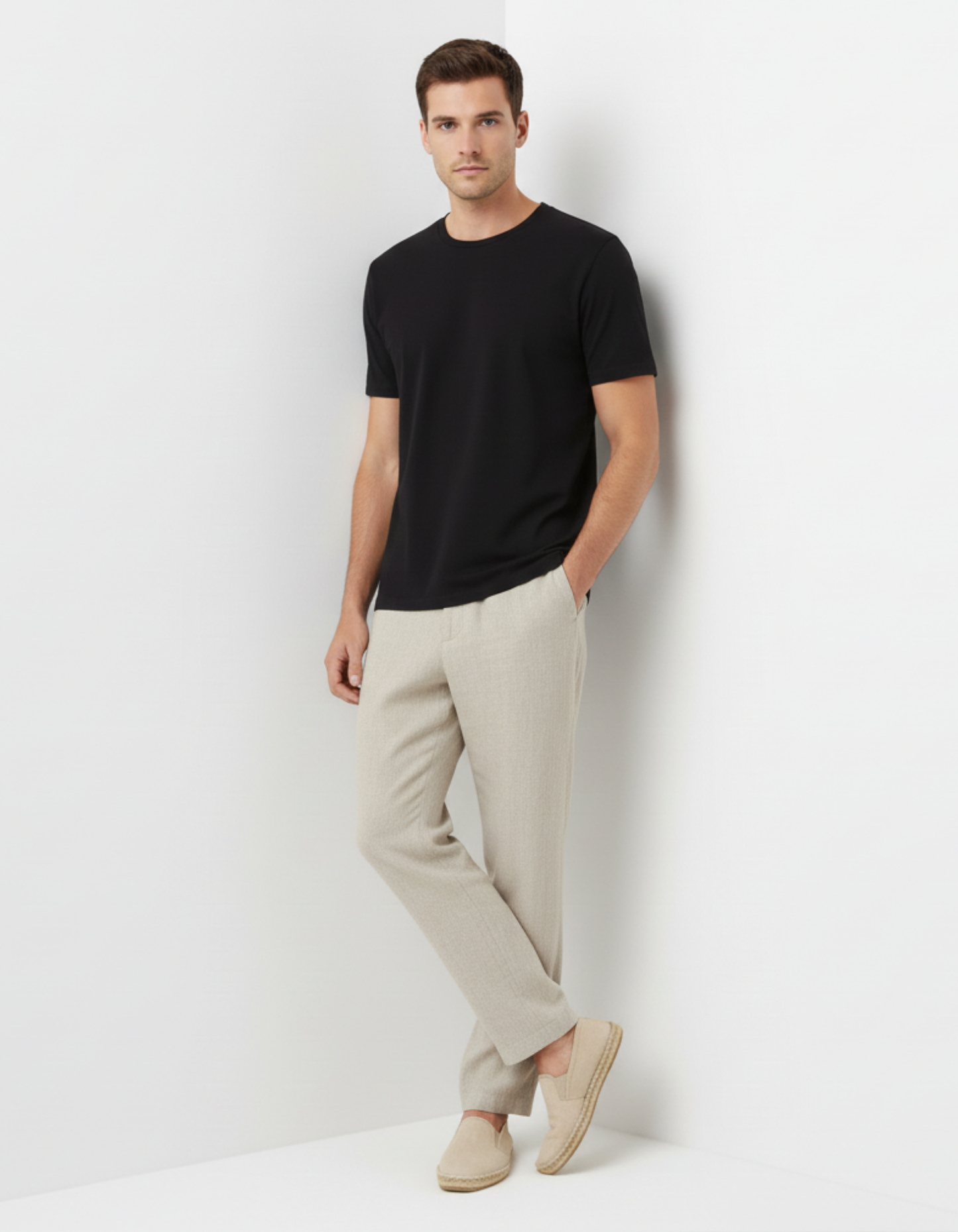 Solid Black Crew Neck T-Shirt