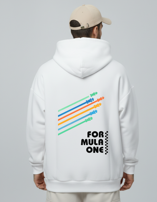 Oversized F1 Color Stripe Hoodie