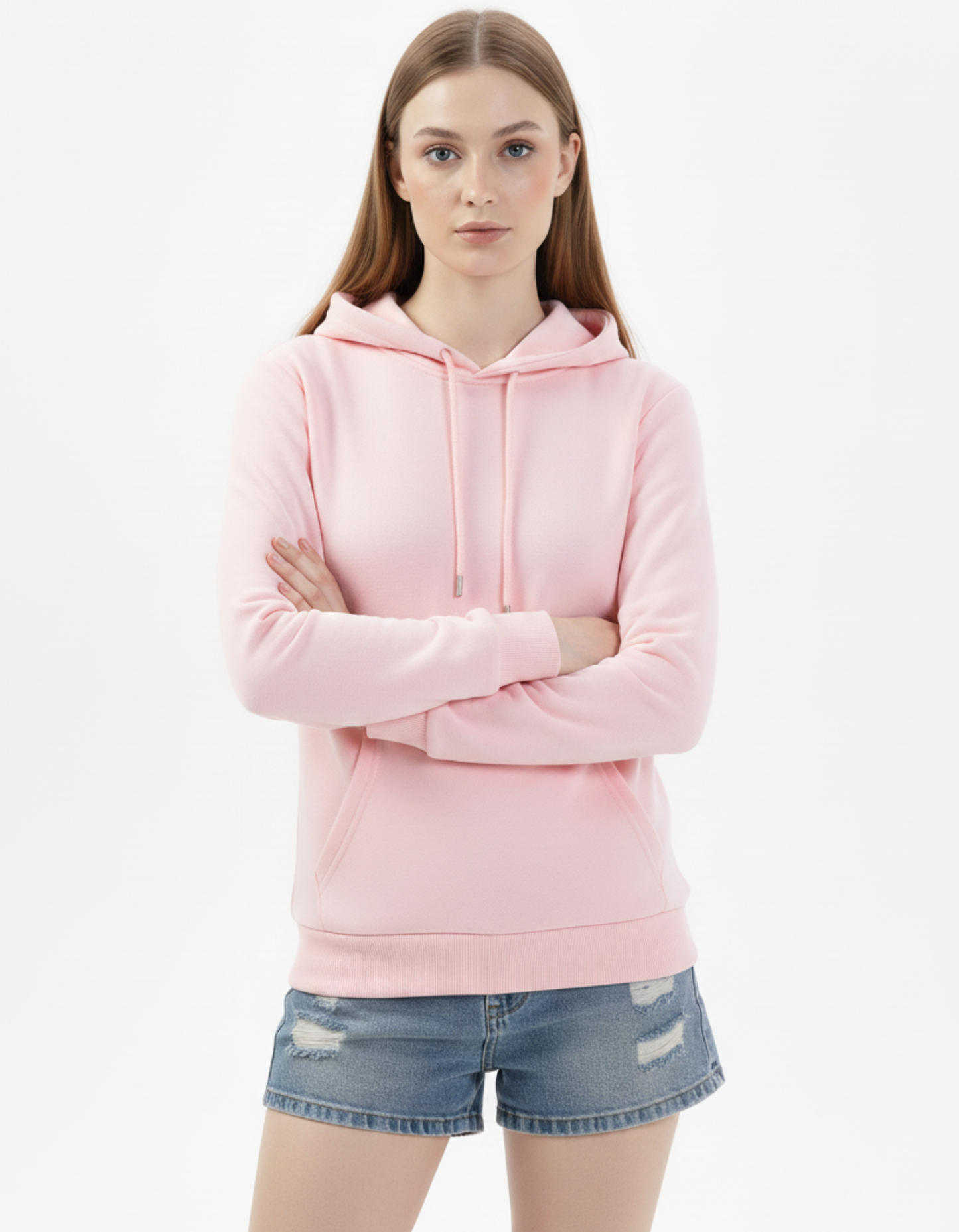 Light Pink Solid Hoodie