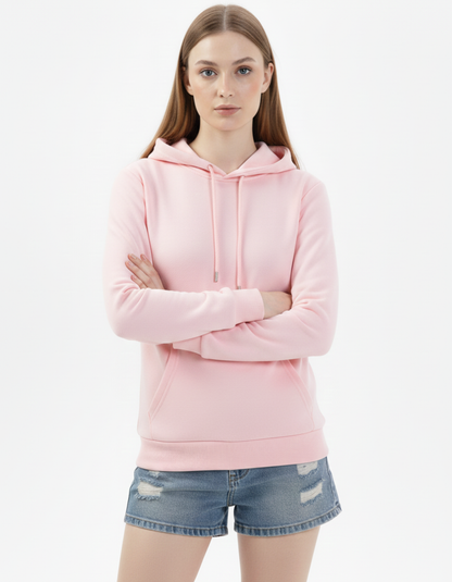 Light Pink Solid Hoodie