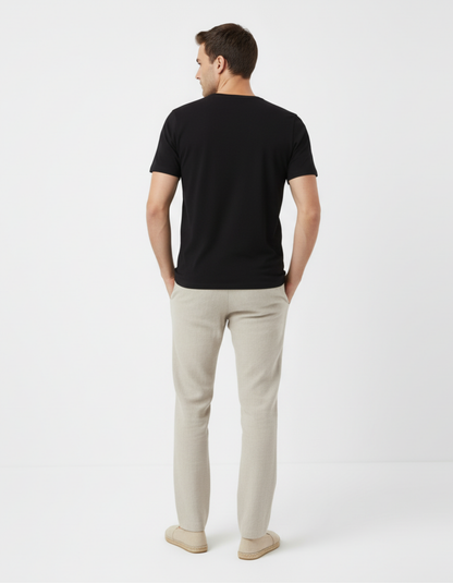 Solid Black Crew Neck T-Shirt