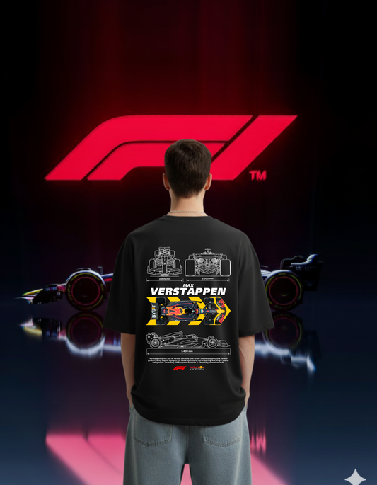 Max Verstappen F1 Blueprint Oversized Tee