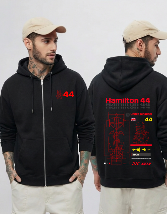 Lewis Hamilton 44  Zipper Hoodie