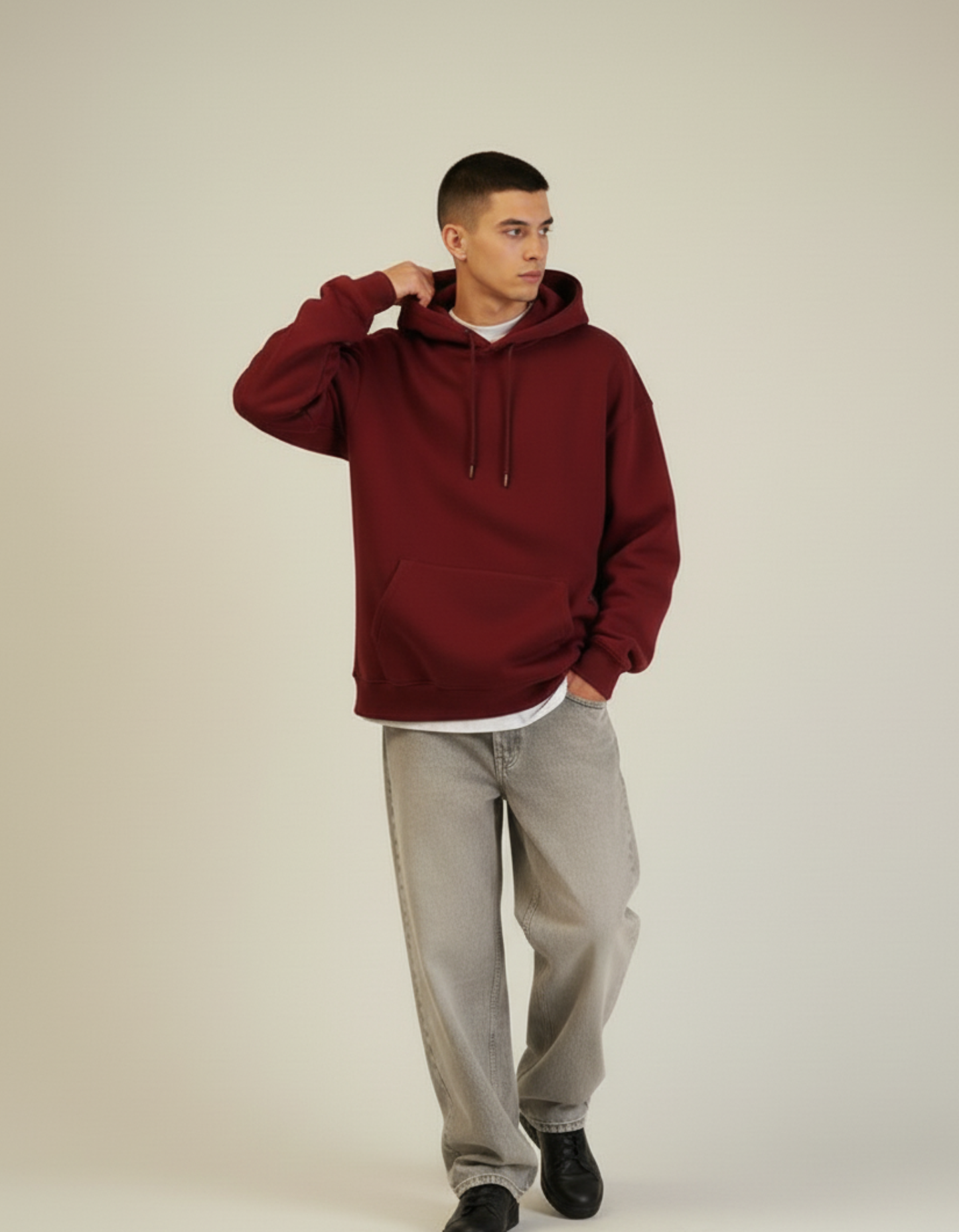 Oversized Maroon Hoodie