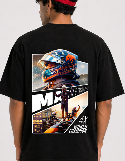 Oversized Max Verstappen 4X World Champion F1 Tee