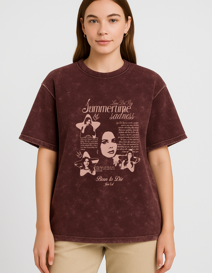 Lana del Rey Acid Wash Oversized T-Shirt