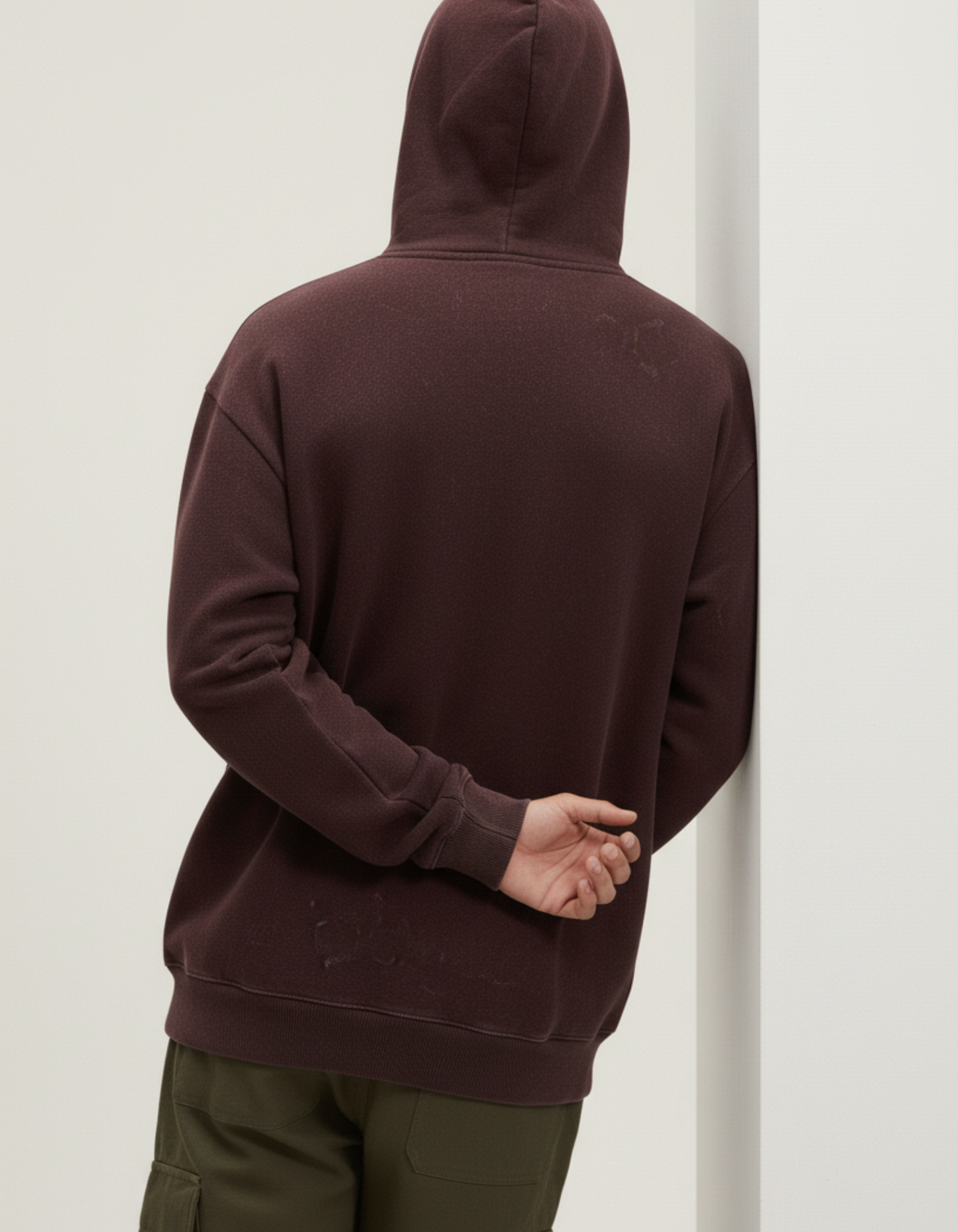Oversized Maroon Acid Wash Hoodie