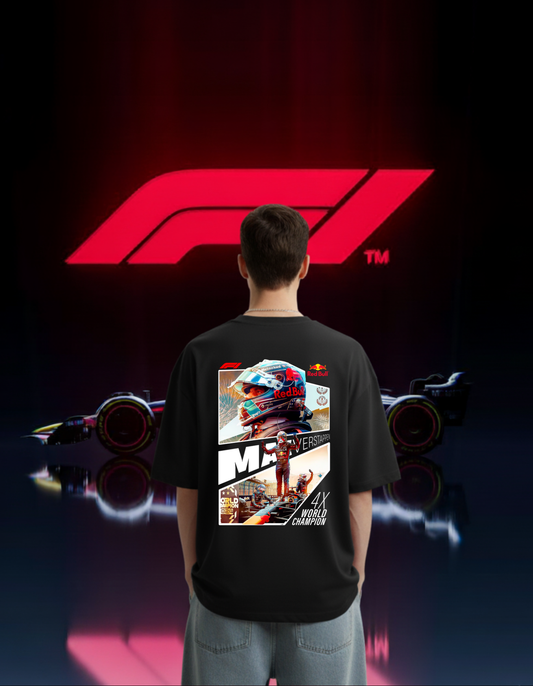 Oversized Max Verstappen 4X World Champion F1 Tee
