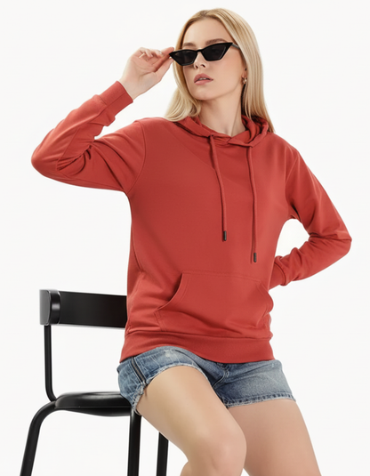 Coral Solid Hoodie