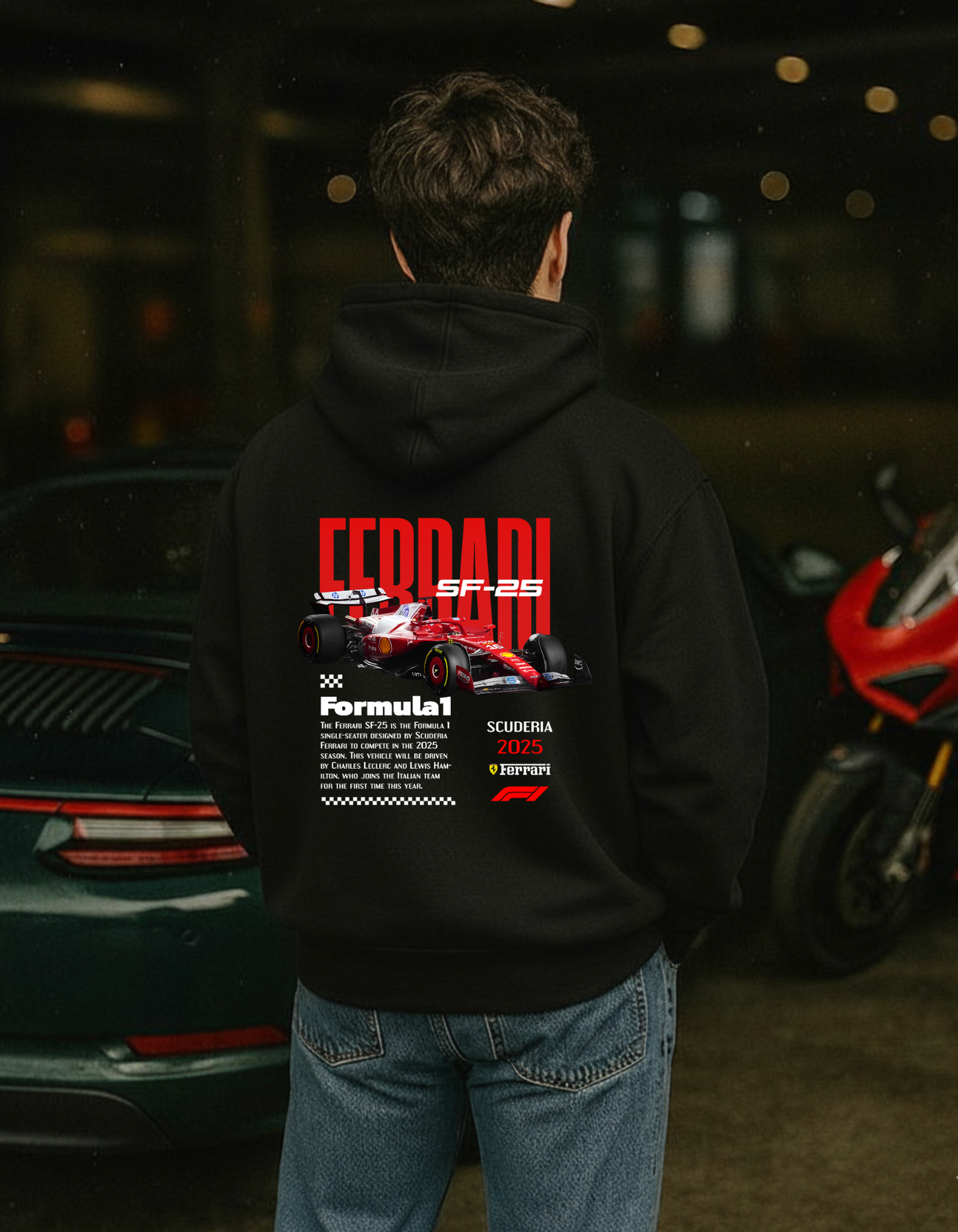 Oversized Ferrari Formula 1 Hoodie