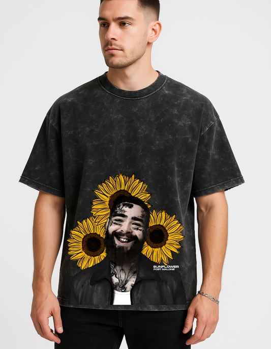 Post Malone Acid Wash Oversized Tshirt