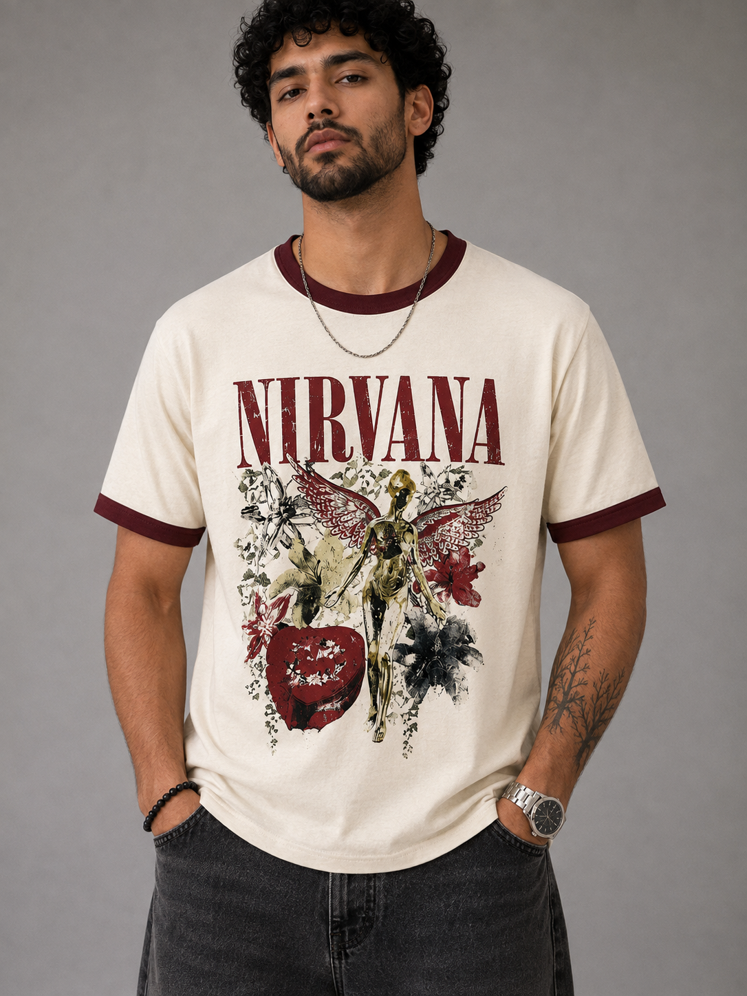 Nirvana Angel Ringer Tee
