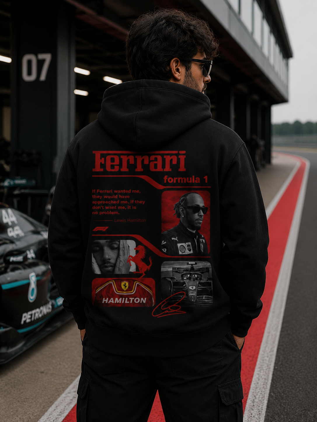 Lewis Hamilton Ferrari Zip Hoodie