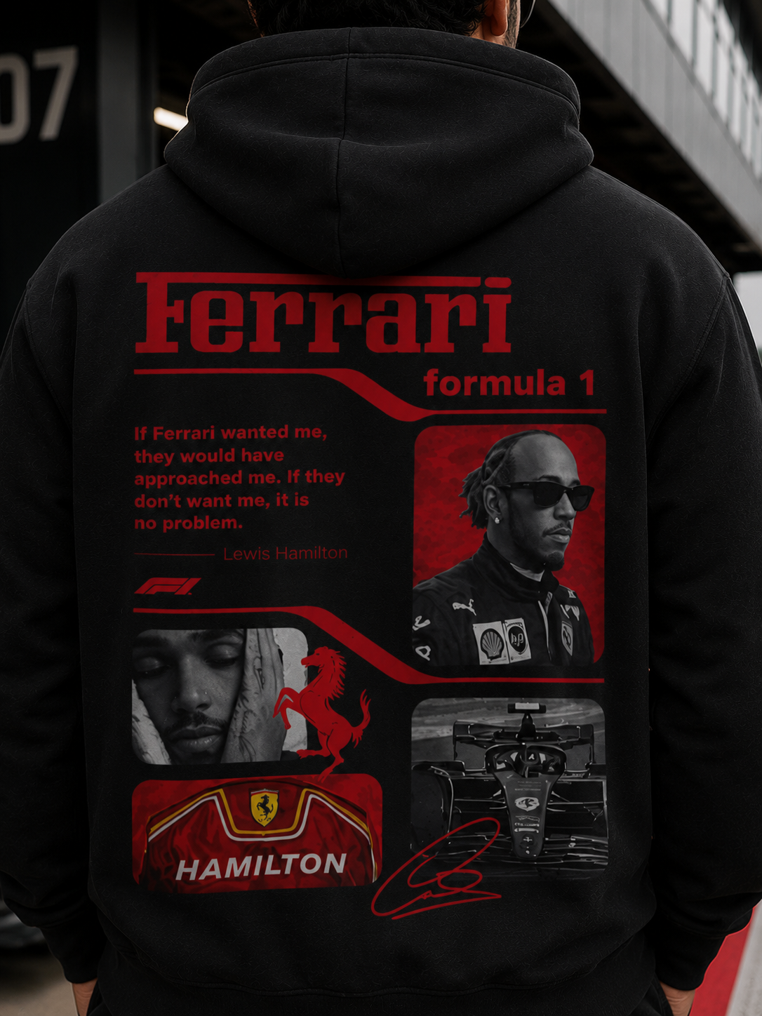 Lewis Hamilton Ferrari Zip Hoodie