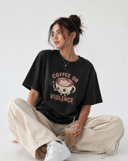 Coffee or Violence Oversized T-Shirt