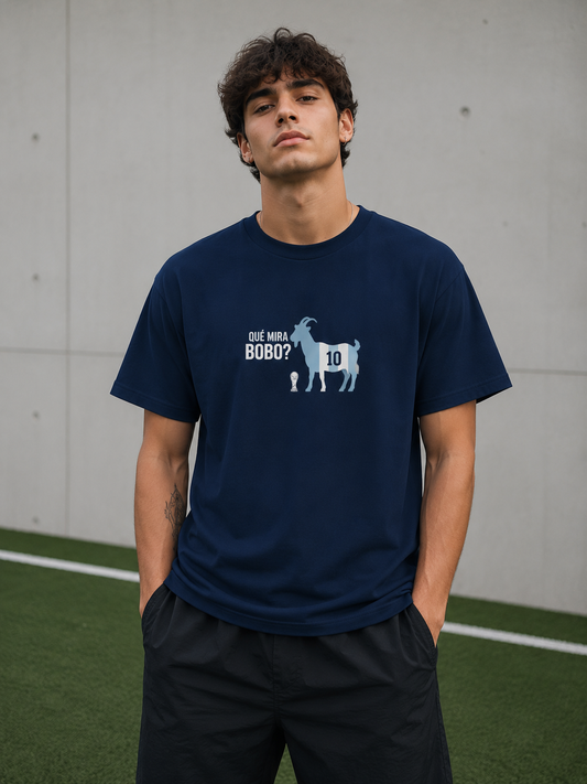 Messi "Qué Mirás, Bobo?" GOAT T-Shirt – Navy Blue