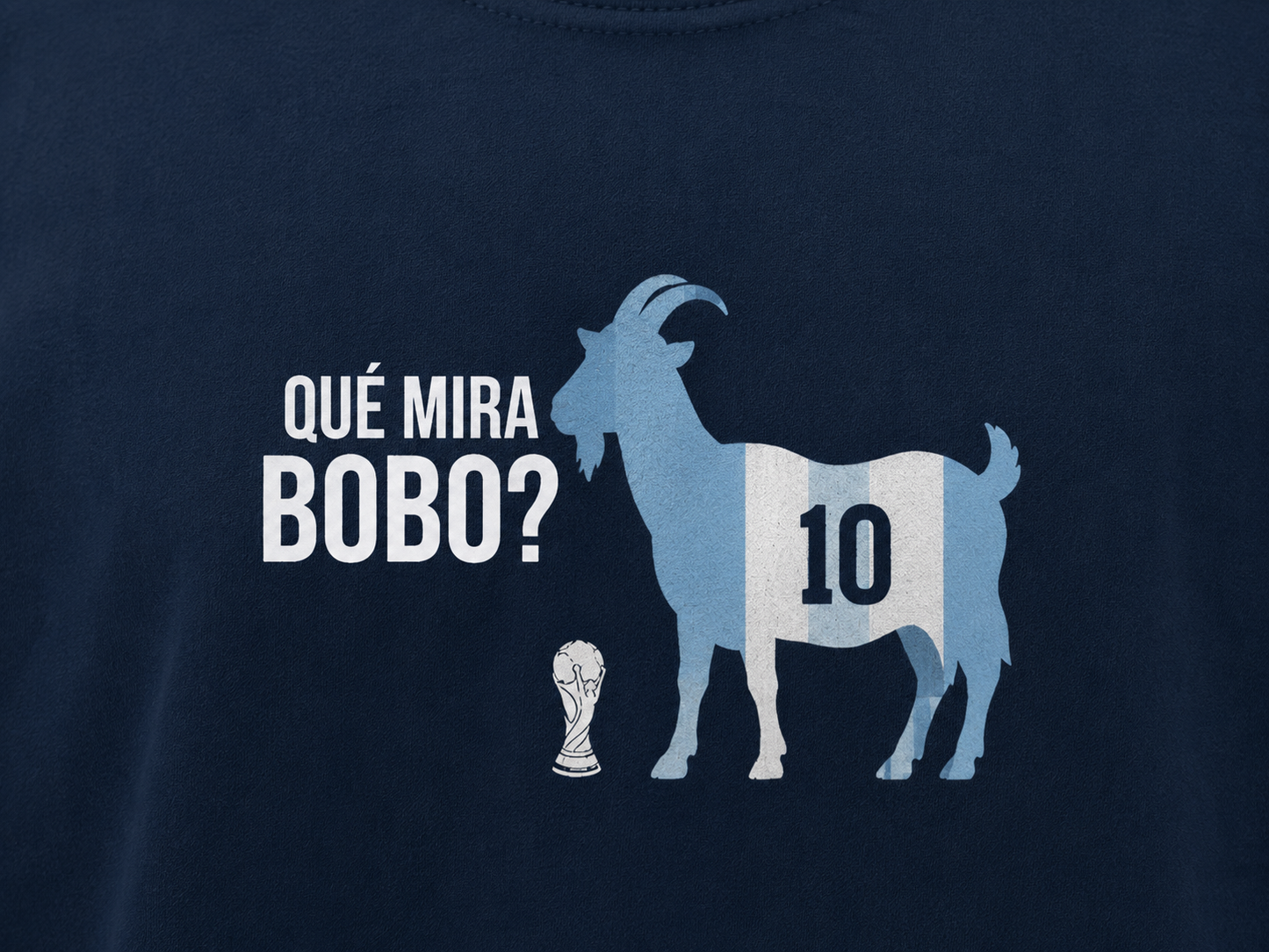Messi "Qué Mirás, Bobo?" GOAT T-Shirt – Navy Blue