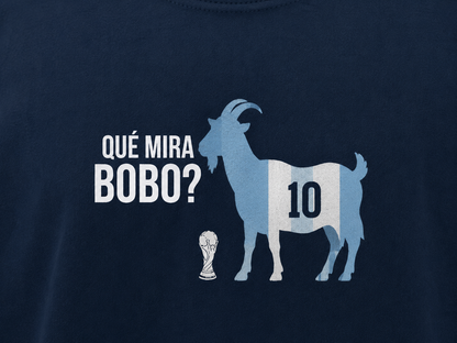 Messi "Qué Mirás, Bobo?" GOAT T-Shirt – Navy Blue