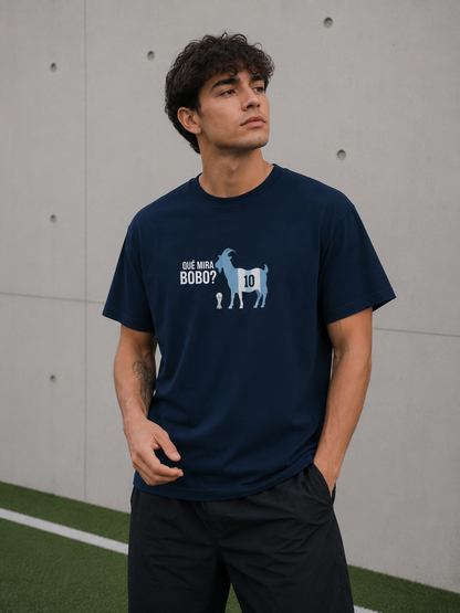 Messi "Qué Mirás, Bobo?" GOAT T-Shirt – Navy Blue