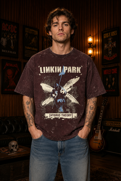 Linkin Park Legacy Oversized Acid Wash T-Shirt