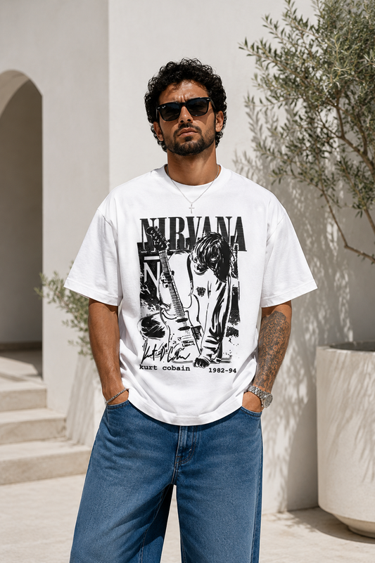 NIRVANA WHITE OVERSIZED T-SHIRT