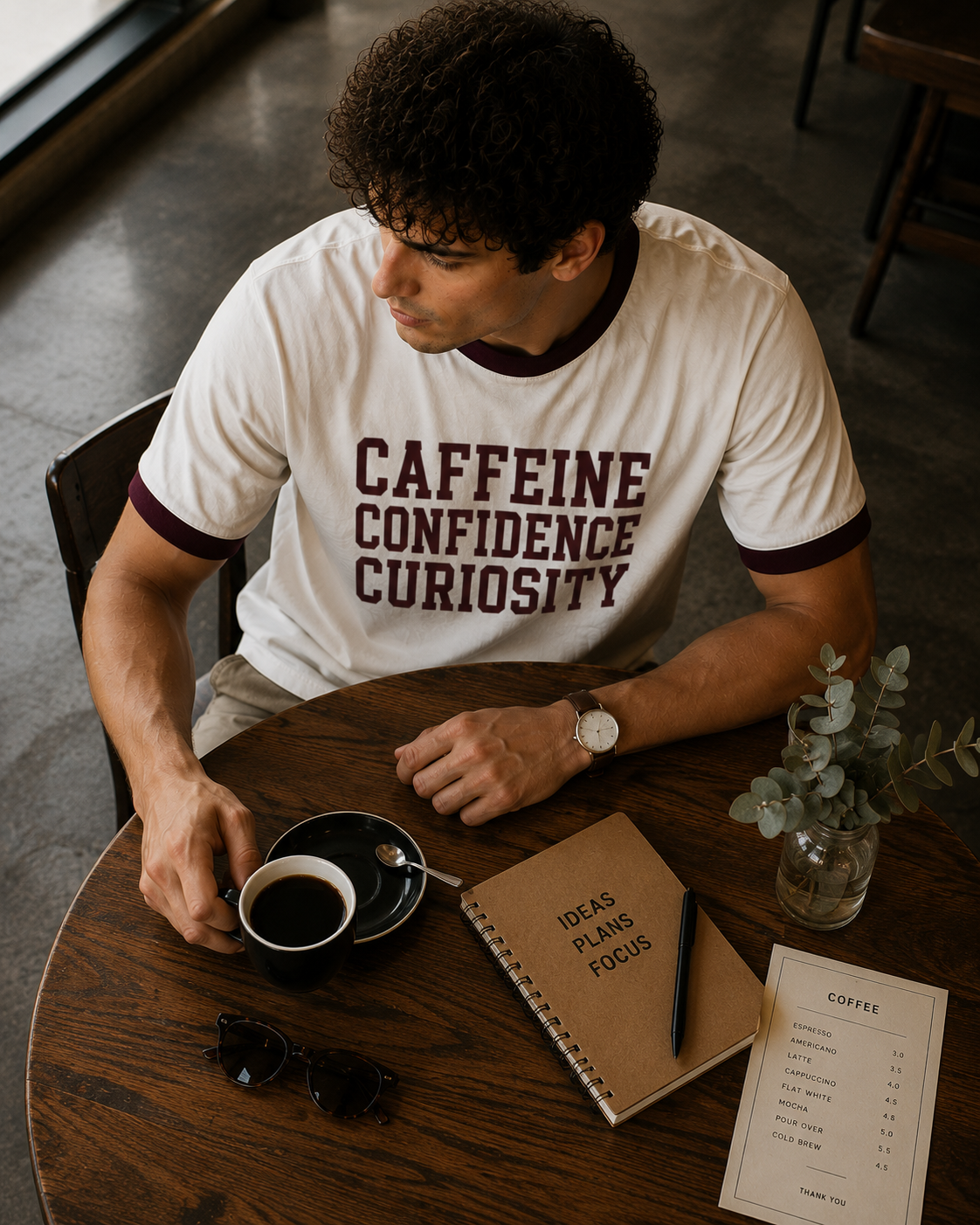 Caffeine Confidence  Ringer Tee