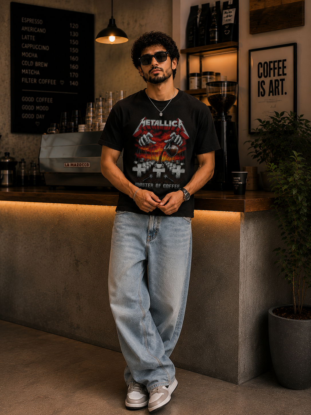 Master of Coffee Graphic T-Shirt