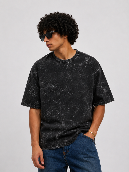 Black Acid Washed Oversized Tee