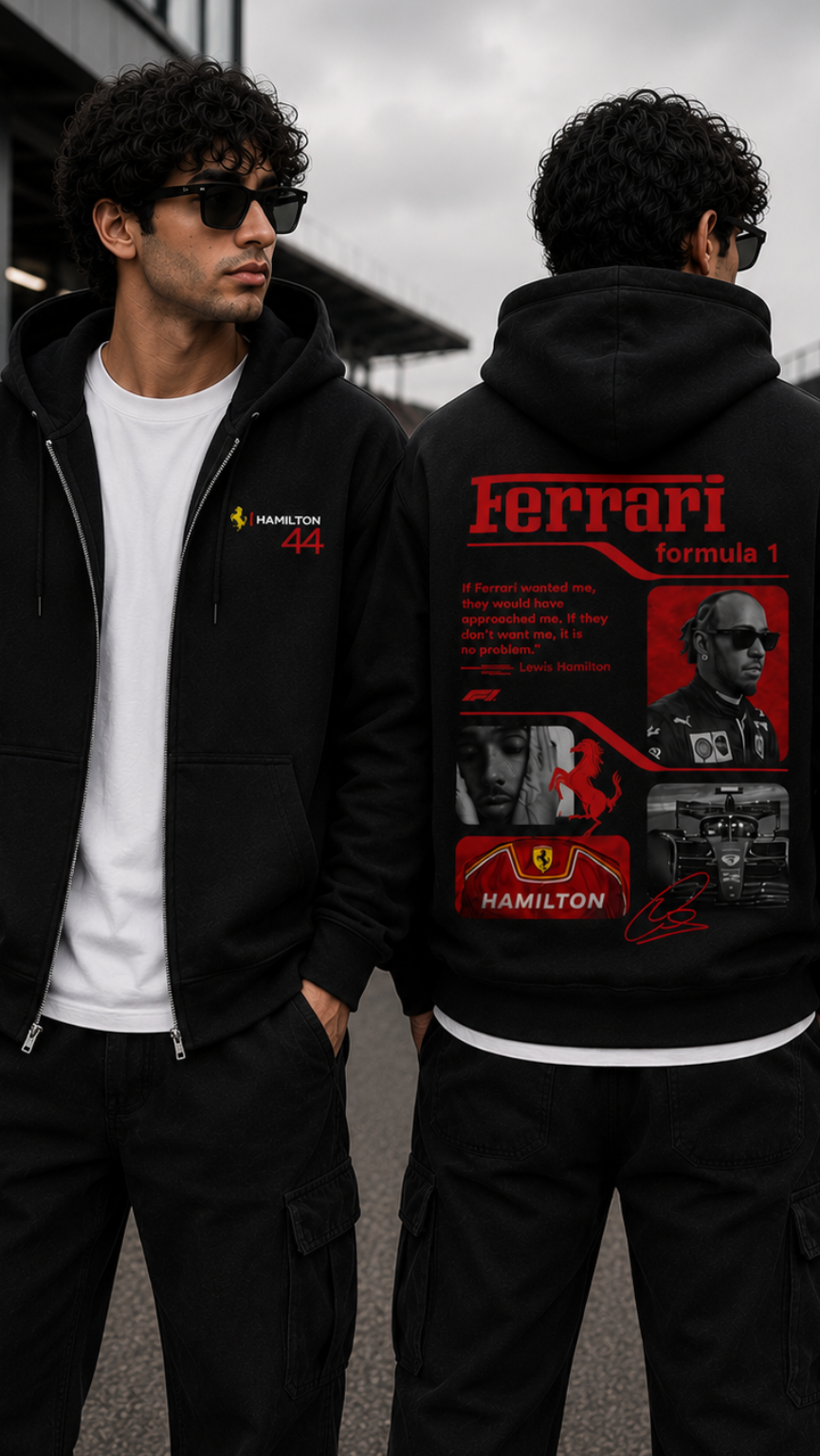 Lewis Hamilton Ferrari Zip Hoodie
