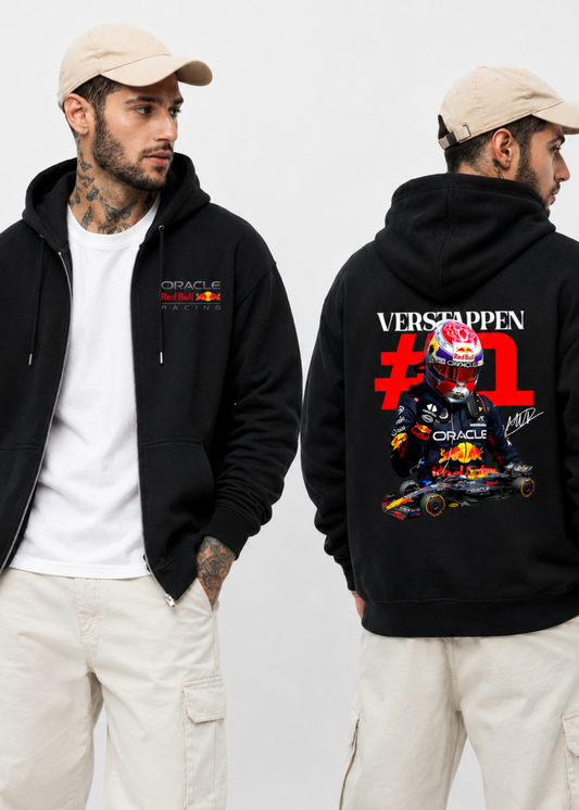 Max Verstappen #1 Red Bull Zipper Hoodie