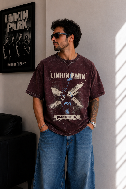 Linkin Park Legacy Oversized Acid Wash T-Shirt
