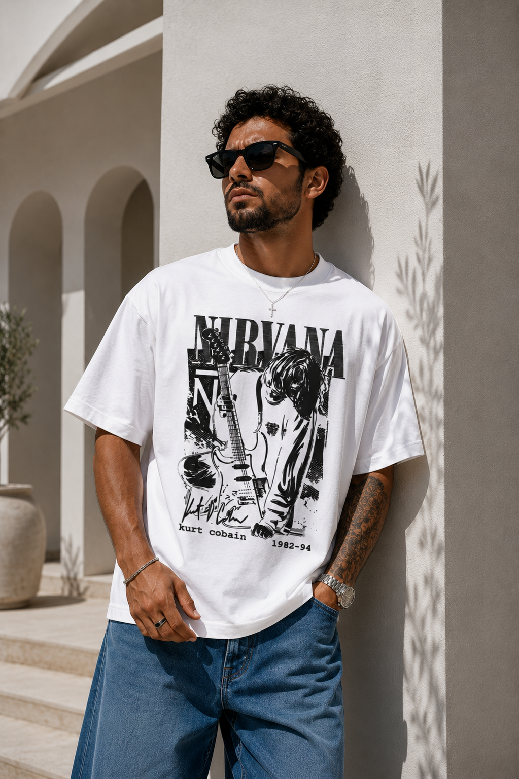 NIRVANA WHITE OVERSIZED T-SHIRT