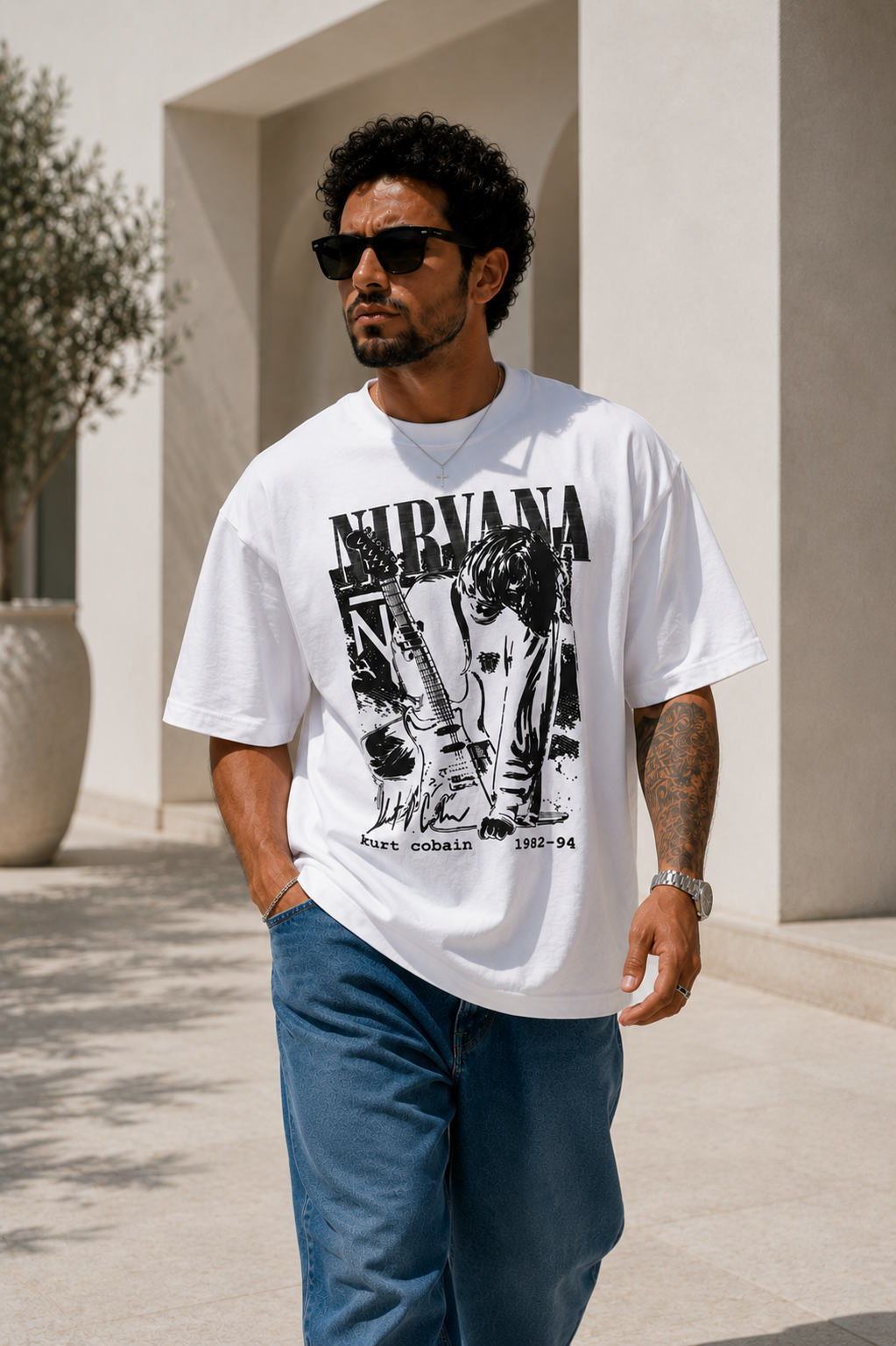 NIRVANA WHITE OVERSIZED T-SHIRT