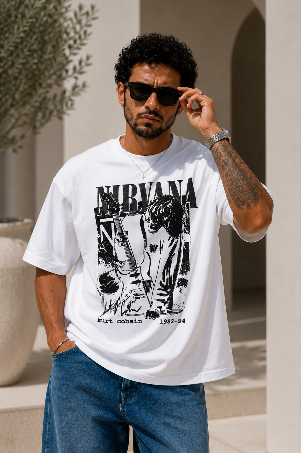 NIRVANA WHITE OVERSIZED T-SHIRT