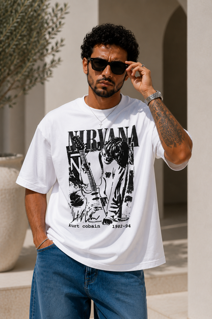 NIRVANA WHITE OVERSIZED T-SHIRT
